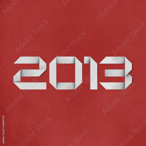 Illustration: Happy new year 2013 recycled papercraft background. Happy new year 2013 recycled papercraft background.