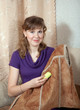 Woman cleaning shammy vest