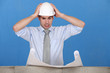 An architect having a hard time.