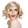 Beautiful Smiling Woman Portrait On White Background