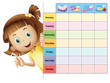 a girl and a calender