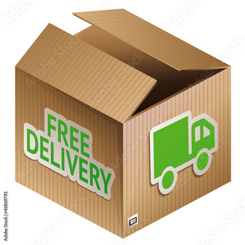 Vector: Vector box with free shipping icon Vector box with free shipping icon