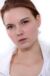 Head-shot of serious woman