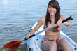 Woman kayaking
