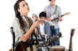 Female vocalist in a band