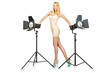 Attrative woman in photo studio