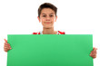 Junge mit Plakat
