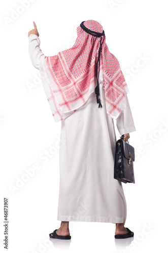 Photo: Diversity concept with arab on white Diversity concept with arab on white