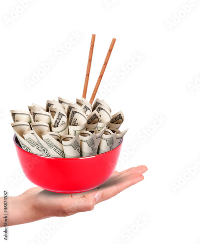Photo: Concept image of food money Concept image of food money