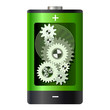 Vector: Abstract - battery with gear wheels inside Abstract - battery with gear wheels inside