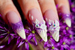 Close-up of female beautifully manicured nails