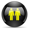 couple round black web icon on white background