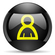 contact round black web icon on white background