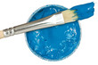 Blue paint with paintbrush