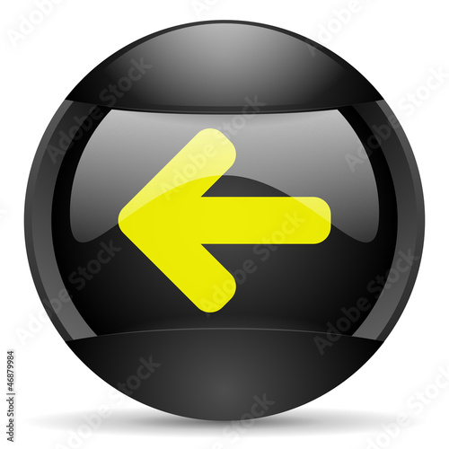 Illustration: arrow left round black web icon on white background arrow left round black web icon on white background