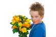 Foto: wild boy with a bunch of flowers wild boy with a bunch of flowers