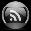 rss round gray web icon on black background