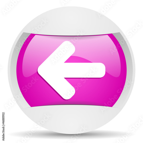 Illustration: arrow left round violet web icon on white background arrow left round violet web icon on white background