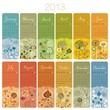 2013 English Calendar Set. Weeks start with Monday.