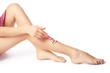 Shaving leg.