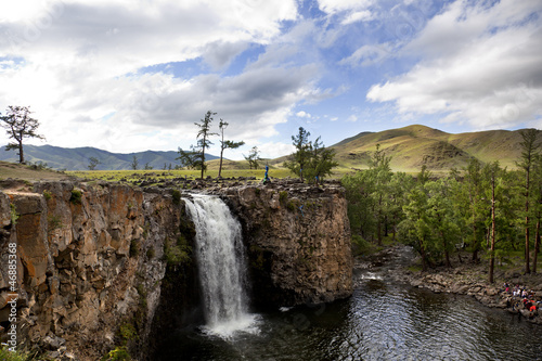 Photo: Orkhon idyllic landscape with waterfall Orkhon idyllic landscape with waterfall