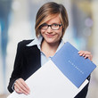 young lady with documents for application