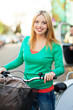 Young woman on bike