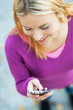 Woman writing sms