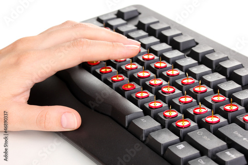Photo: Painful typing on keyboard close-up Painful typing on keyboard close-up