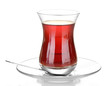 glass of Turkish tea isolated on white