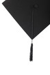 Graduation cap with black tassel on the white isolated