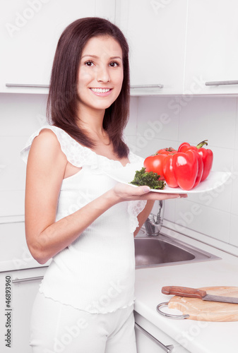 Photo: woman with vegetables woman with vegetables