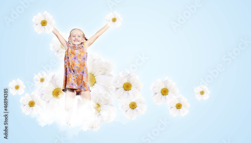Photo: happy kid jumping happy kid jumping