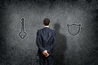 Businessman making a choice