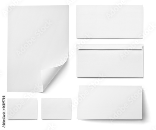 Photo: leaflet letter business card white blank paper template leaflet letter business card white blank paper template