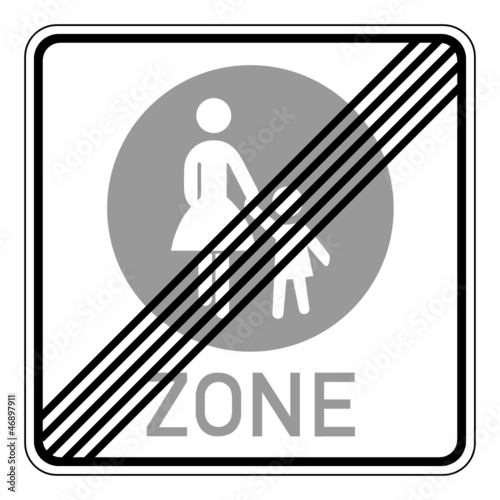 Vector: Verkehrsschild – Fußgängerbereich Ende Verkehrsschild – Fußgängerbereich Ende