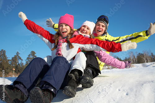 Photo: Friends on winter vacation Friends on winter vacation