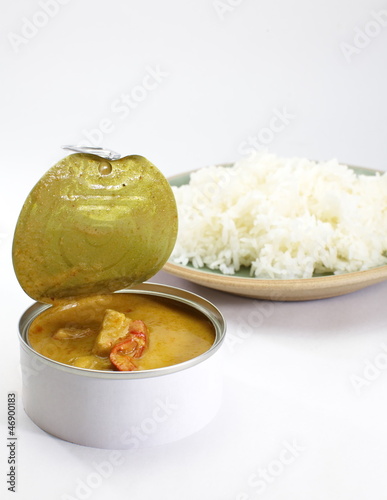 Photo: Yellow curry in can with rice Yellow curry in can with rice