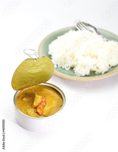 Photo: Yellow curry in can with rice Yellow curry in can with rice