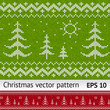 Knitted christmas trees on green and red