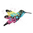 Art grunge pattern with a bird