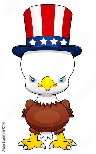 Vector: illustration of Cartoon American patriotic eagle illustration of Cartoon American patriotic eagle