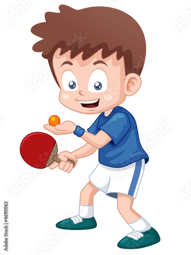 Vector: illustration of cartoon table tennis player illustration of cartoon table tennis player