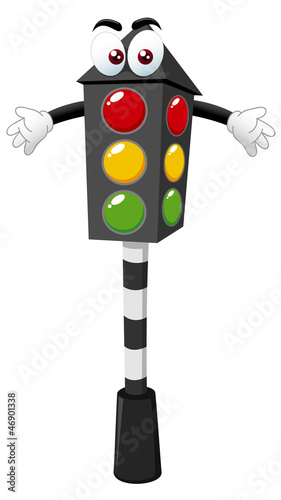 Vector: illustration of Cartoon traffic light illustration of Cartoon traffic light
