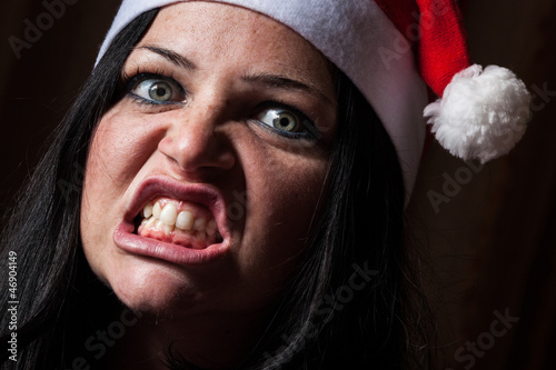 Photo: Bad Woman with Santa Hat Bad Woman with Santa Hat