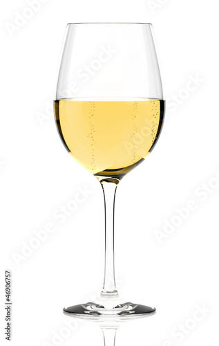 Illustration: White wine glass isolated White wine glass isolated