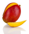 Ripe appetizing mango isolated on white