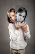 little girl with two faces