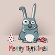 Merry Christmas rabbit smile