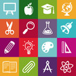 Vector seamless pattern with education icons